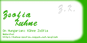 zsofia kuhne business card