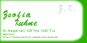 zsofia kuhne business card